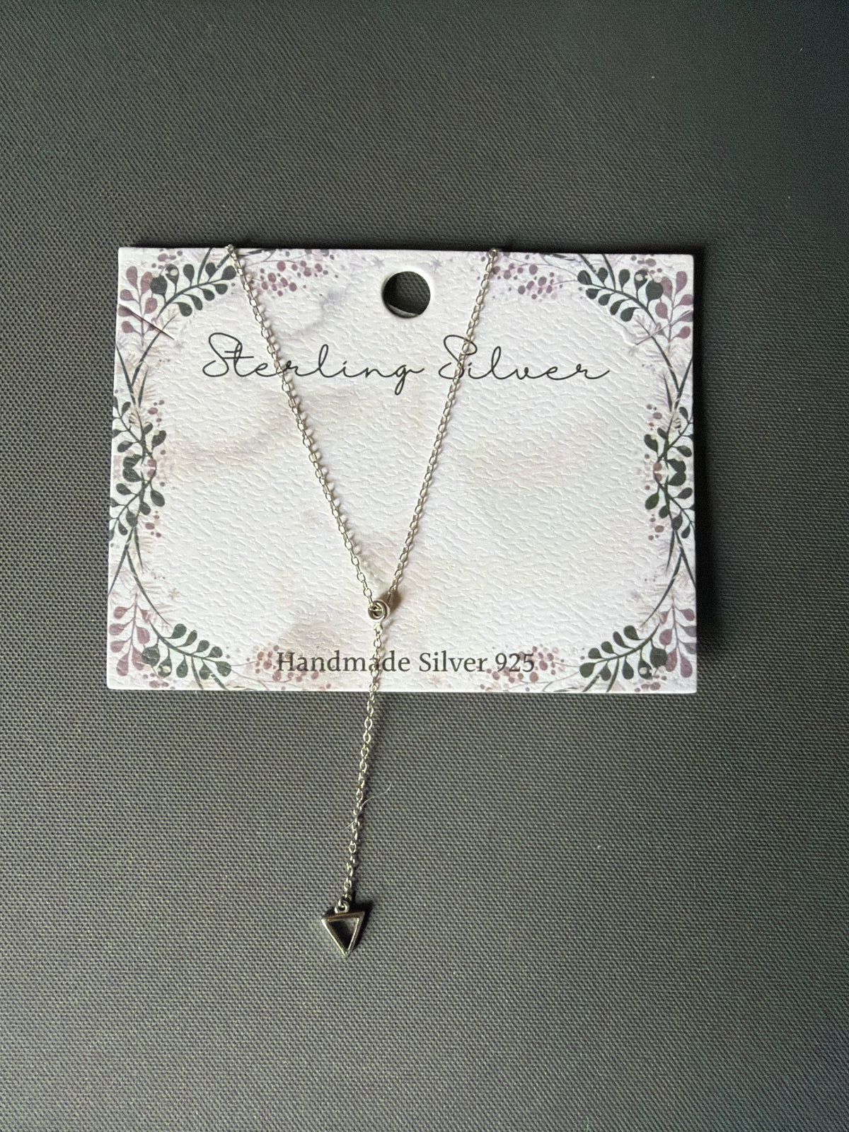 Handmade Silver Chain Necklace with Delta Drop Pendant