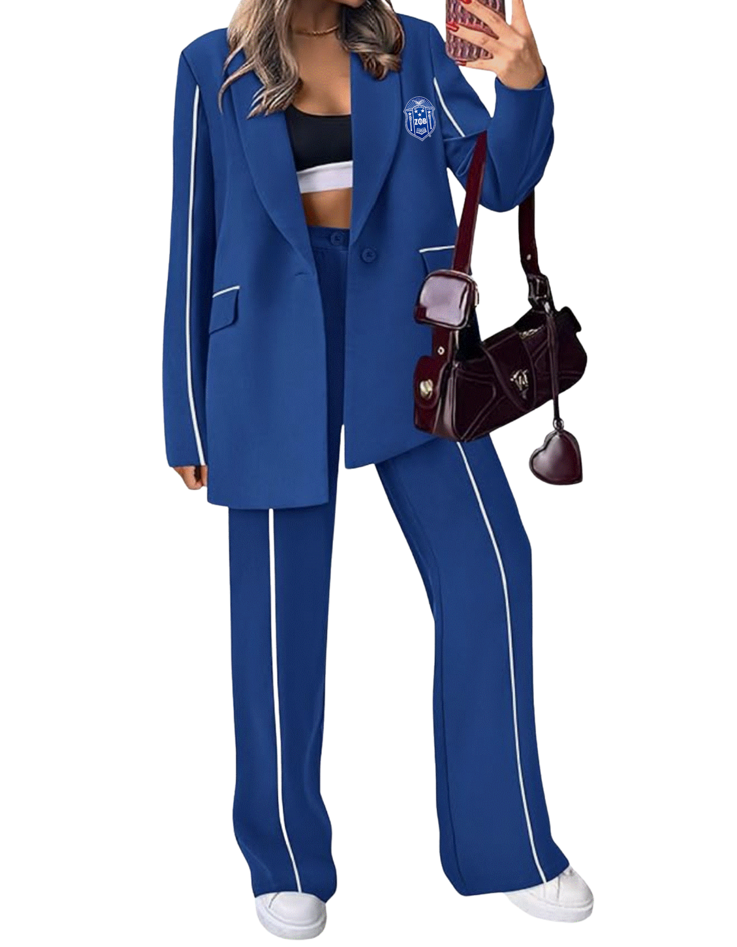 Oversized Jacket Striped Business Pant Suit