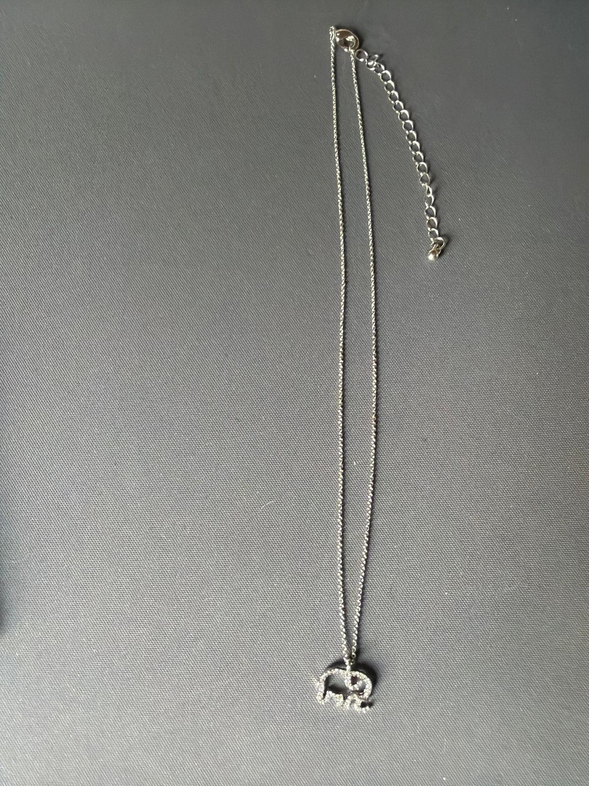 Chain Necklace with Elephant outline in Jewel Pendant