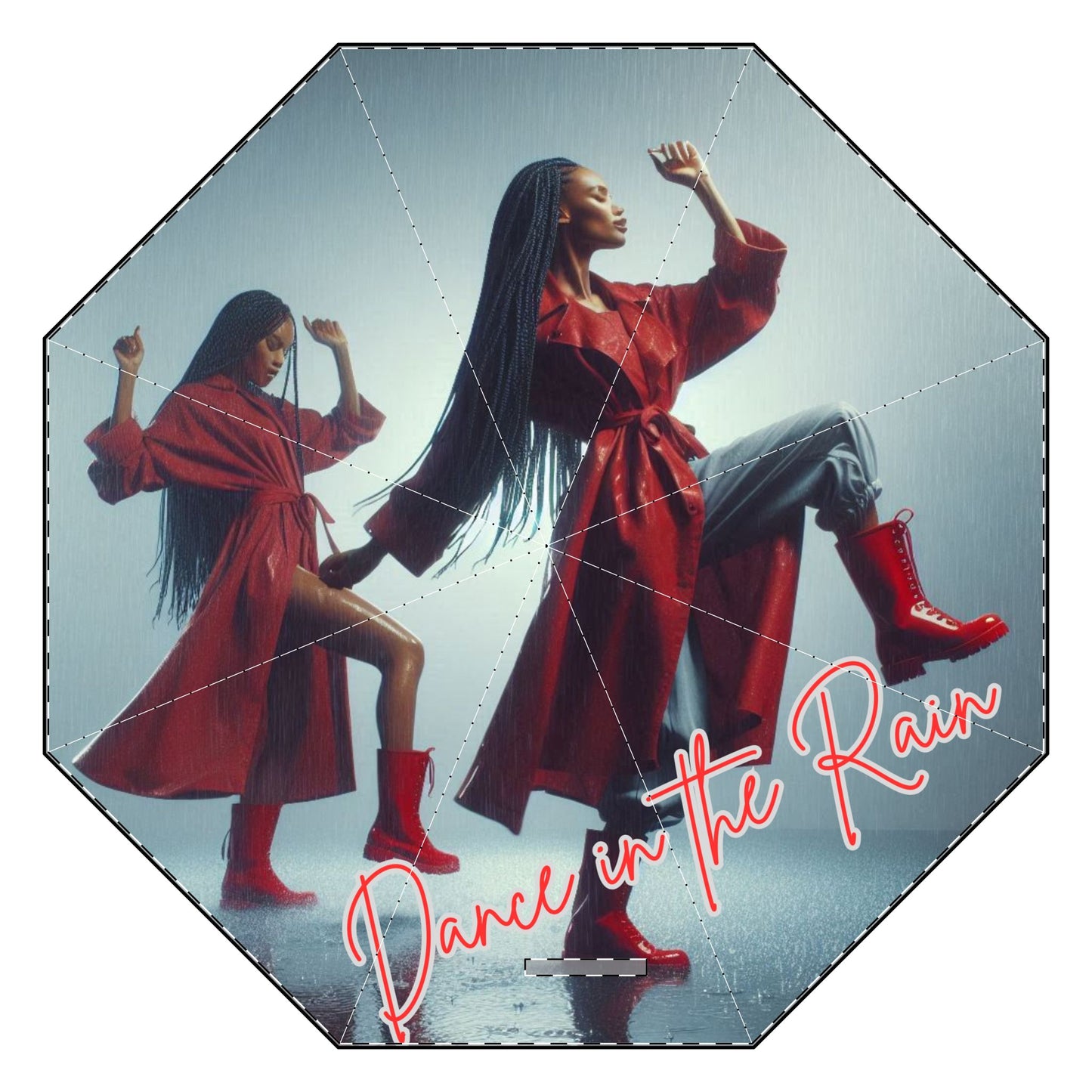 Red Dance in the Rain Semi-Automatic Foldable Umbrella for Gift for African American Woman