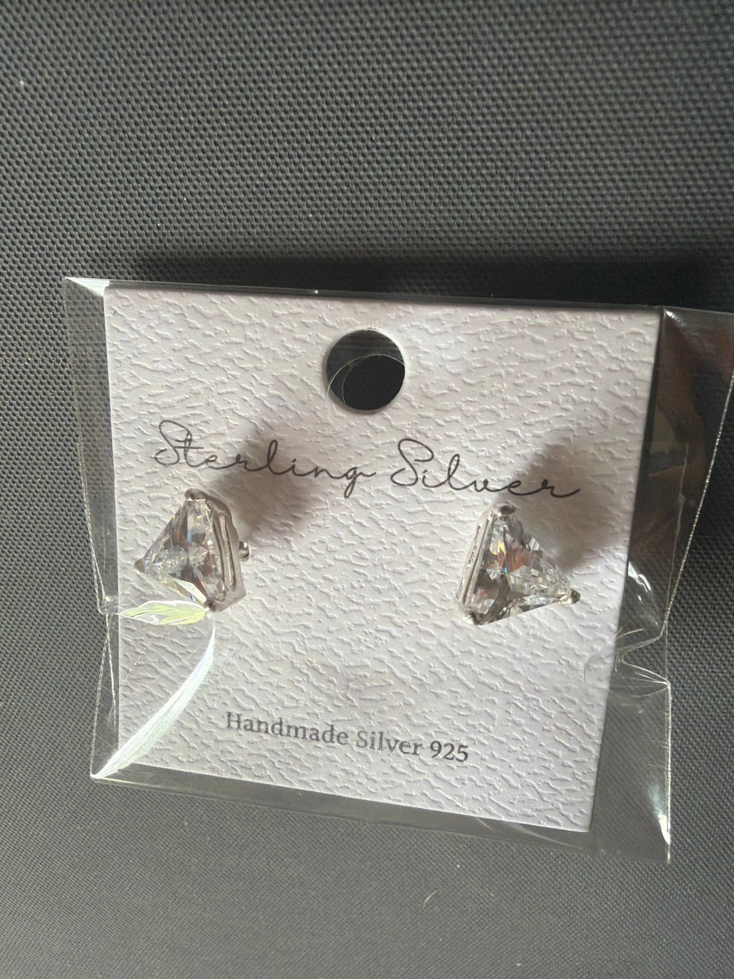 Delta Gem Earrings Set in Handmade Sterling Silver 925