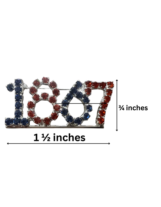 1867 Rhinestone Lapel Pin
