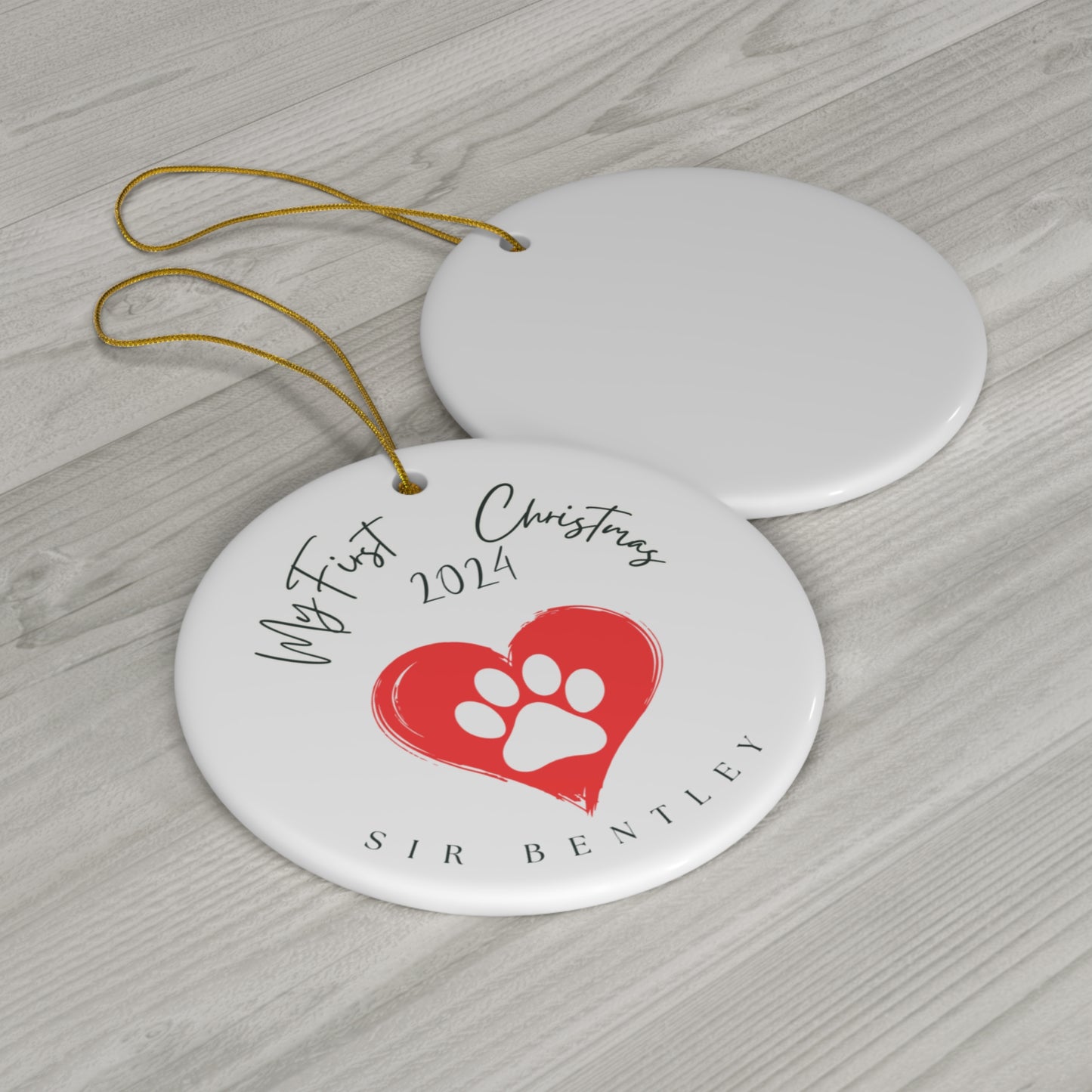 My First Christmas Pet Ornament - Personalized with your Pet's name and year