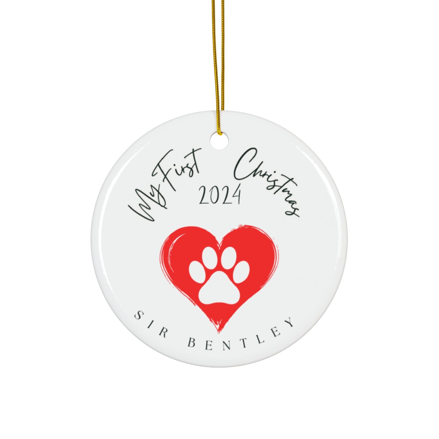 My First Christmas Pet Ornament - Personalized with your Pet's name and year