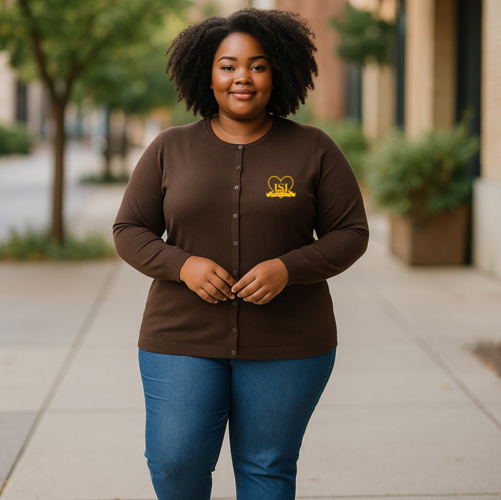 ISI Brown Cardigan Sweater