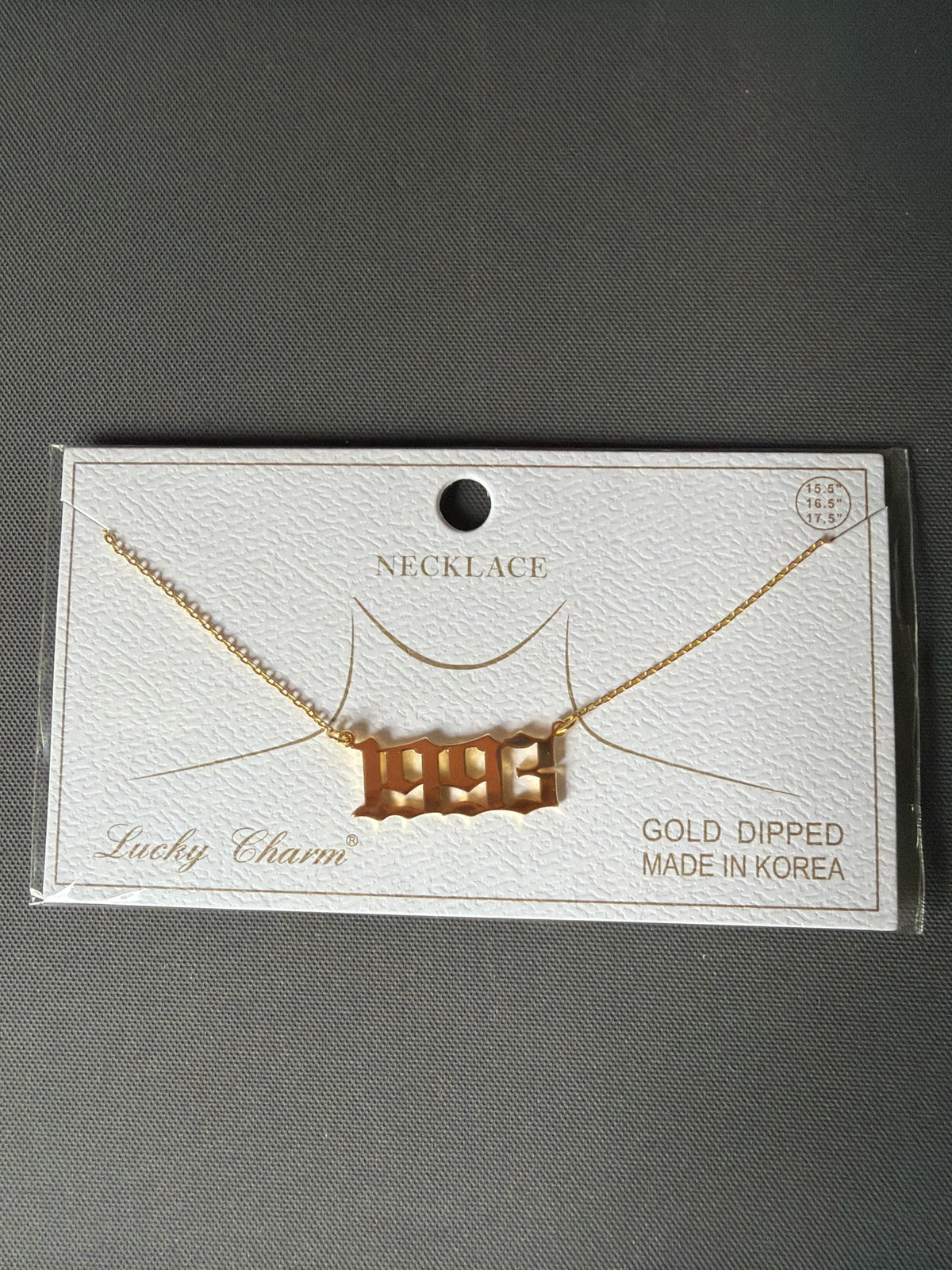 Gold Dipped Chain Necklace with 1993 Pendant