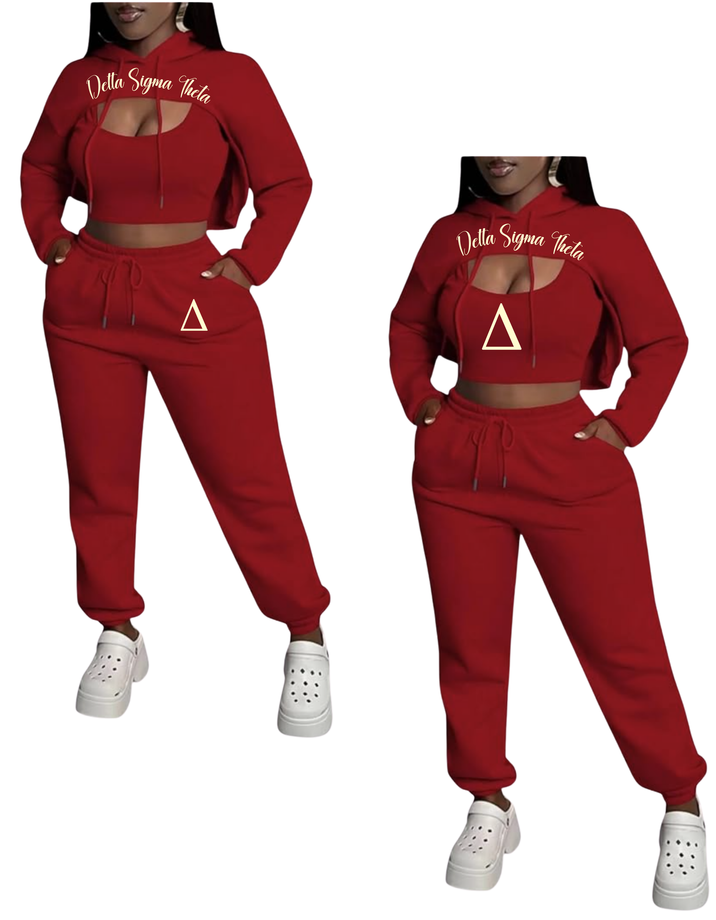 Delta Sigma Theta Cropped Pullover Sweatsuit