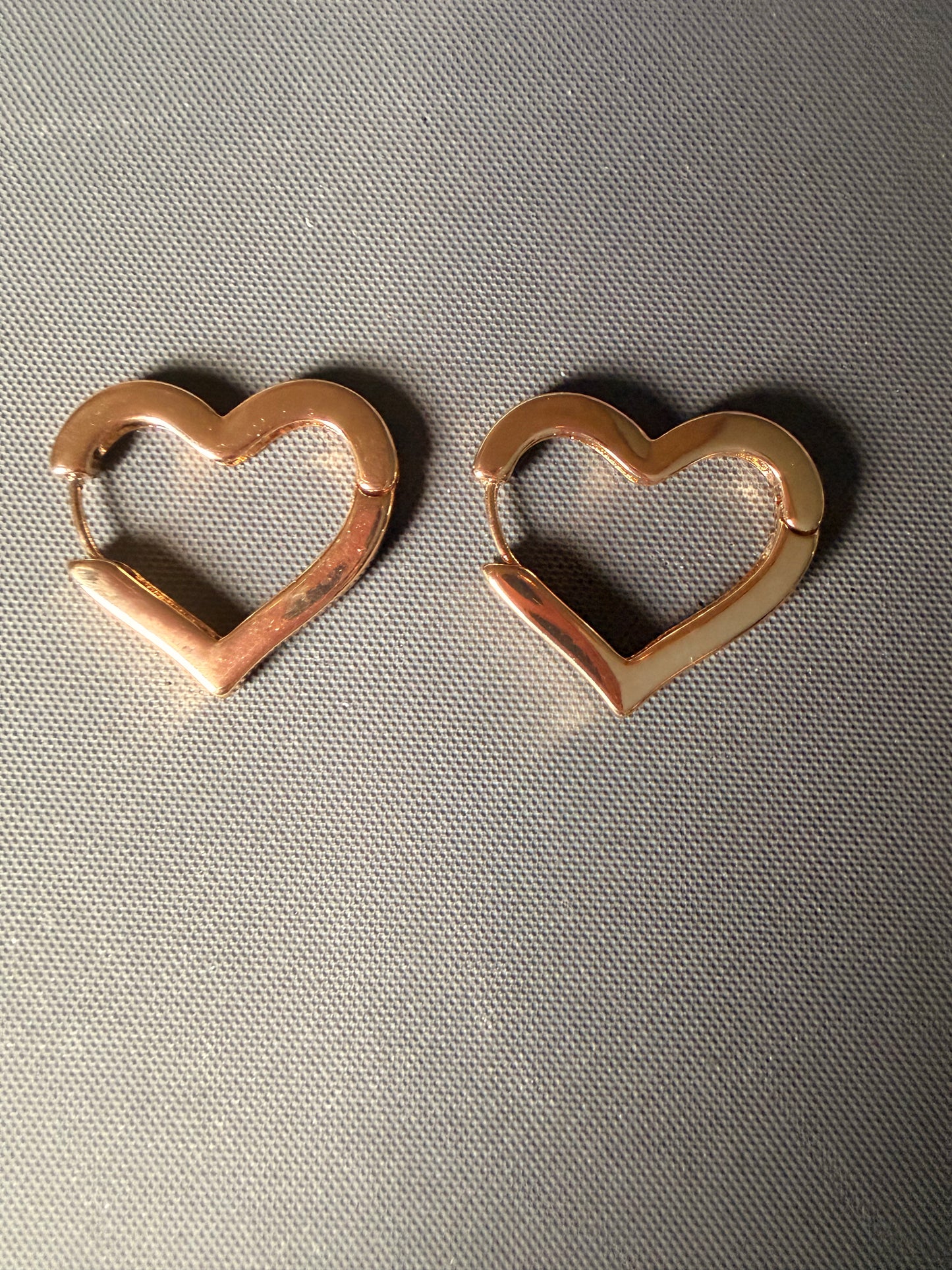 Heart Hoop Earrings - 18K Gold Plated Sterling Silver Posts