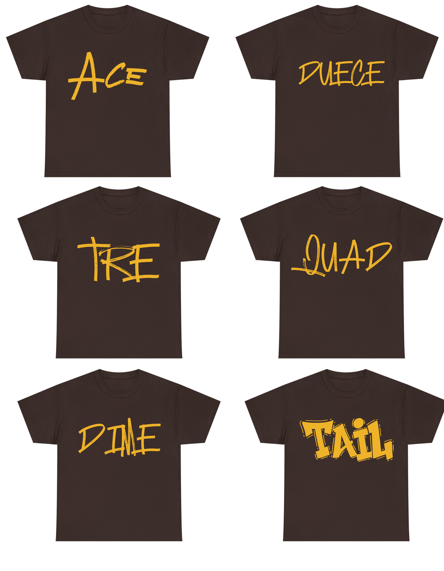 Brown and Gold Number T-Shirt