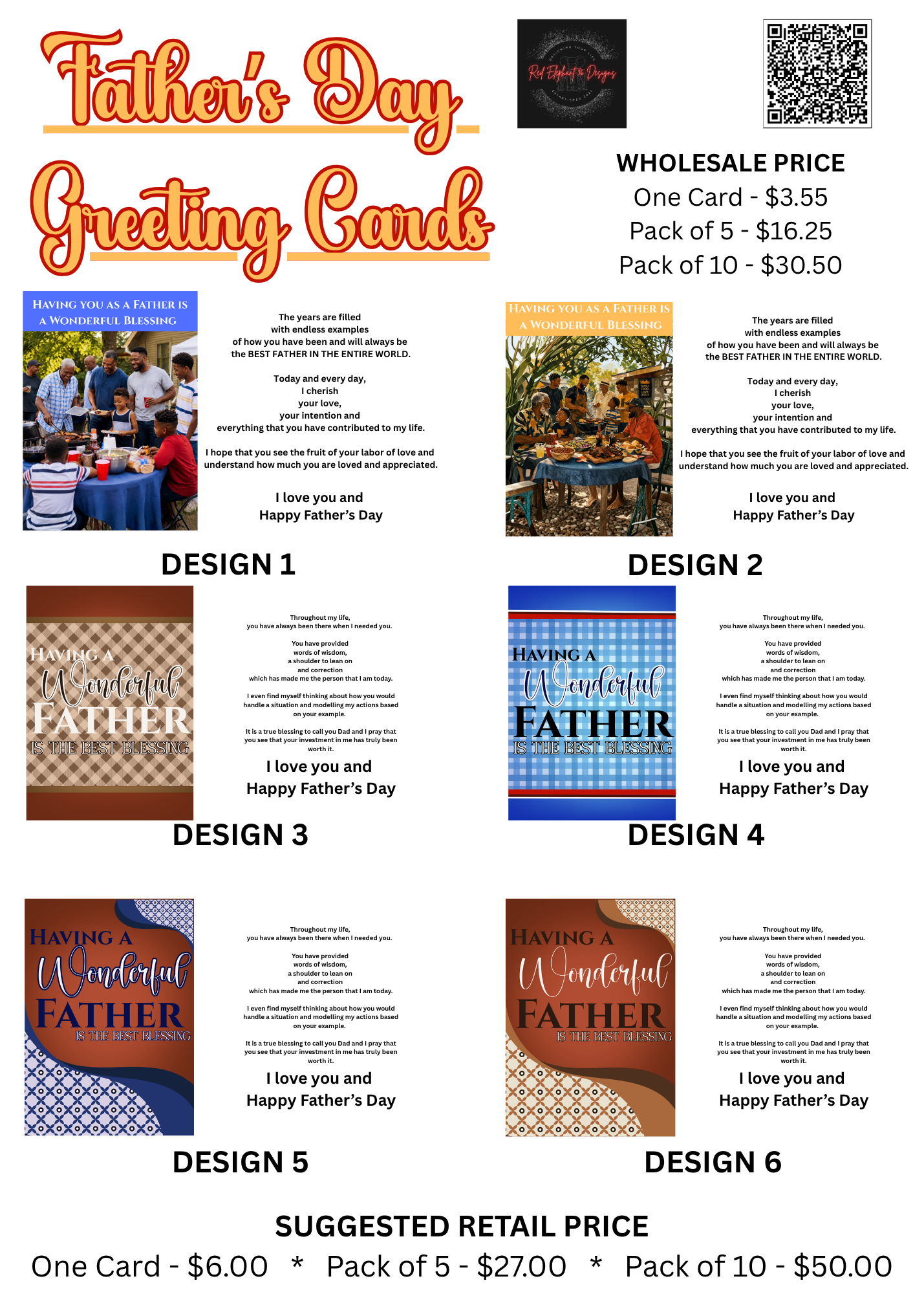 Father's Day Greeting Card - WHOLESALE ACCOUNTS ONLY