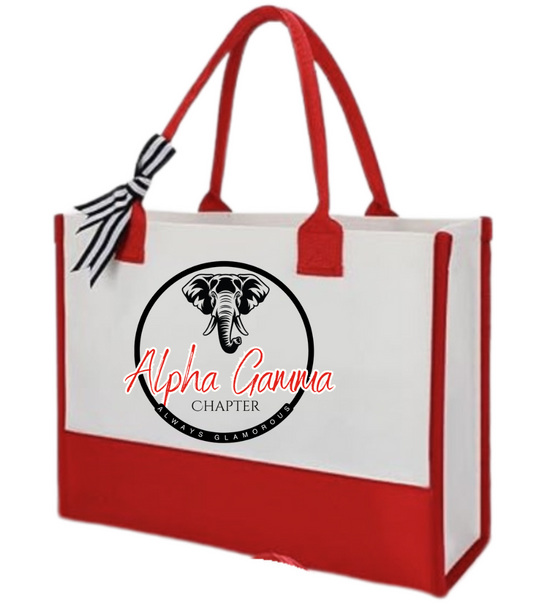 Alpha Gamma Always Glamorous Canvas Tote Bag