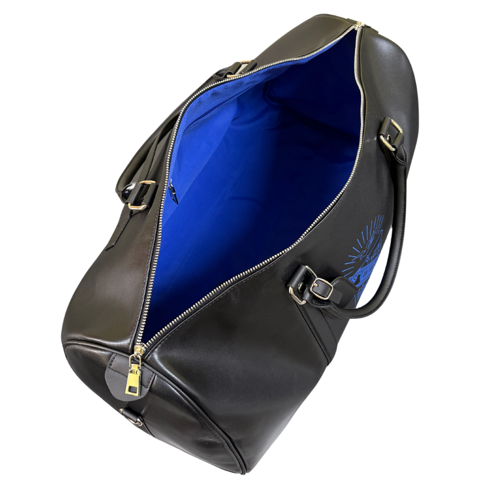 PRE-ORDERED ITEM: Phi Beta Sigma Weekender Overnight Bag Water Resistant PU Leather Genuine Leather Large Carry on Bag Travel Tote Duffel Bag for Men