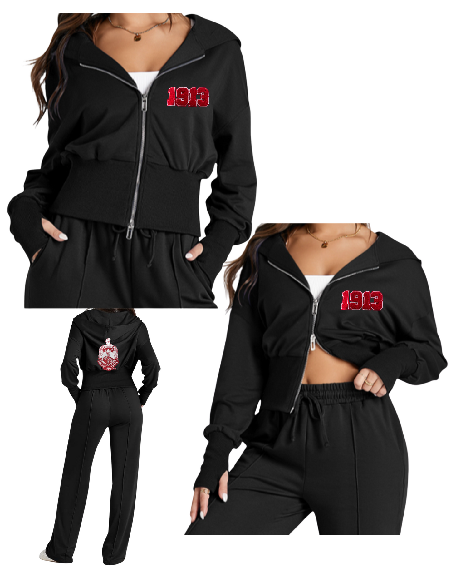 Delta Sigma Theta Double Zipper Sweatsuit