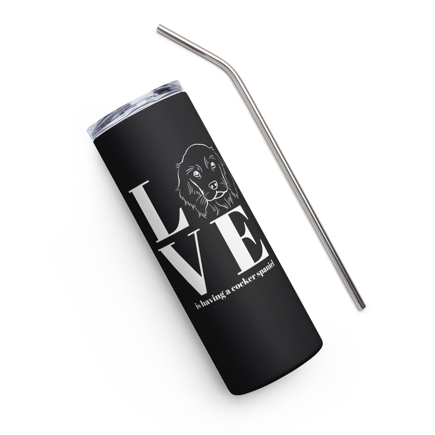 Love is having a Cocker Spaniel - Stainless steel tumbler