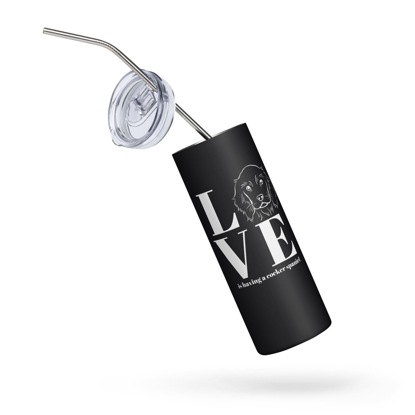 Love is having a Cocker Spaniel - Stainless steel tumbler