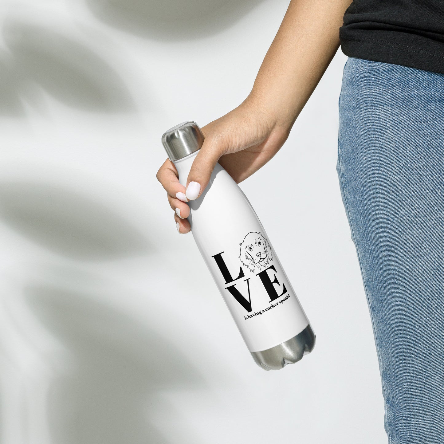 Love is Having a Cocker Spaniel - Stainless steel water bottle