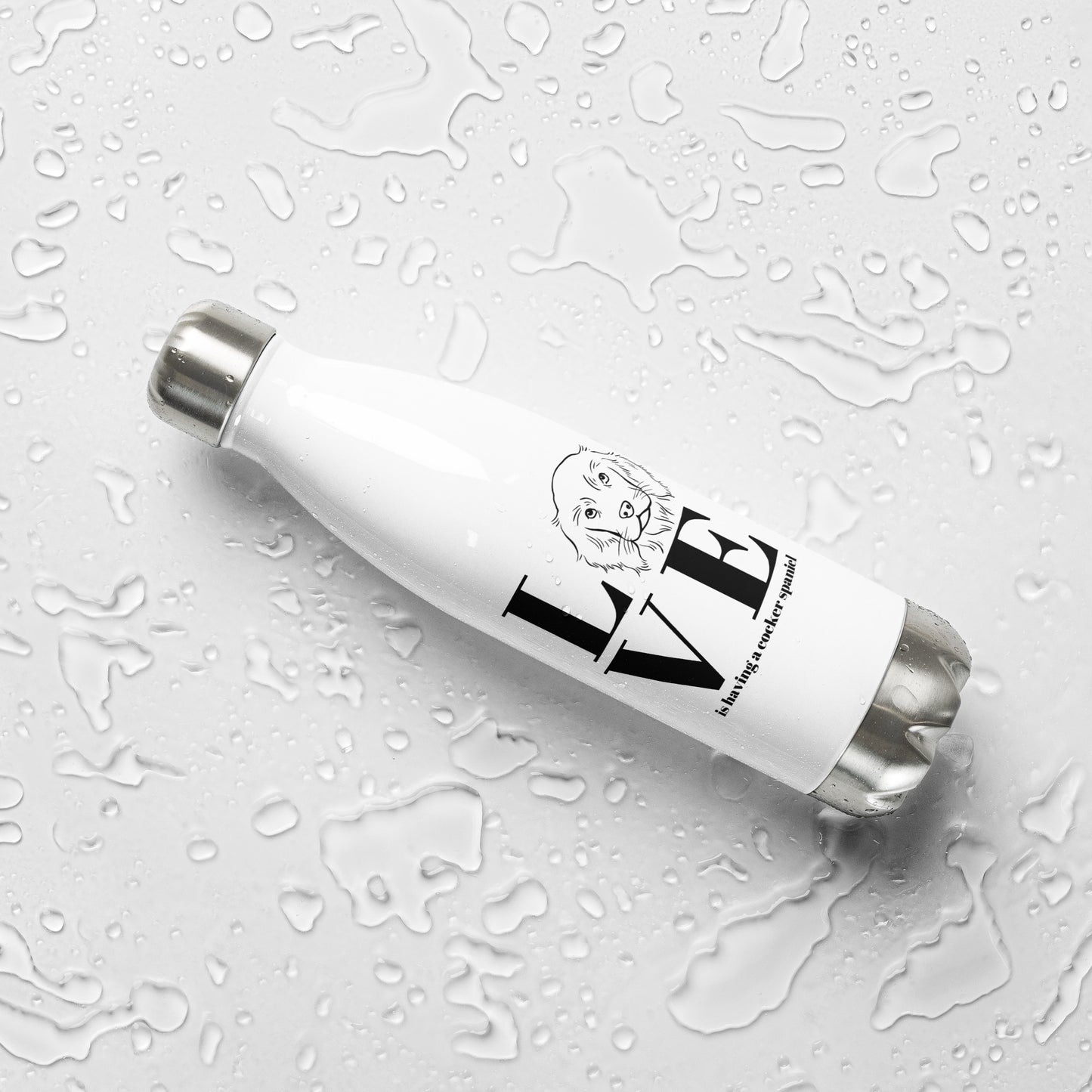 Love is Having a Cocker Spaniel - Stainless steel water bottle