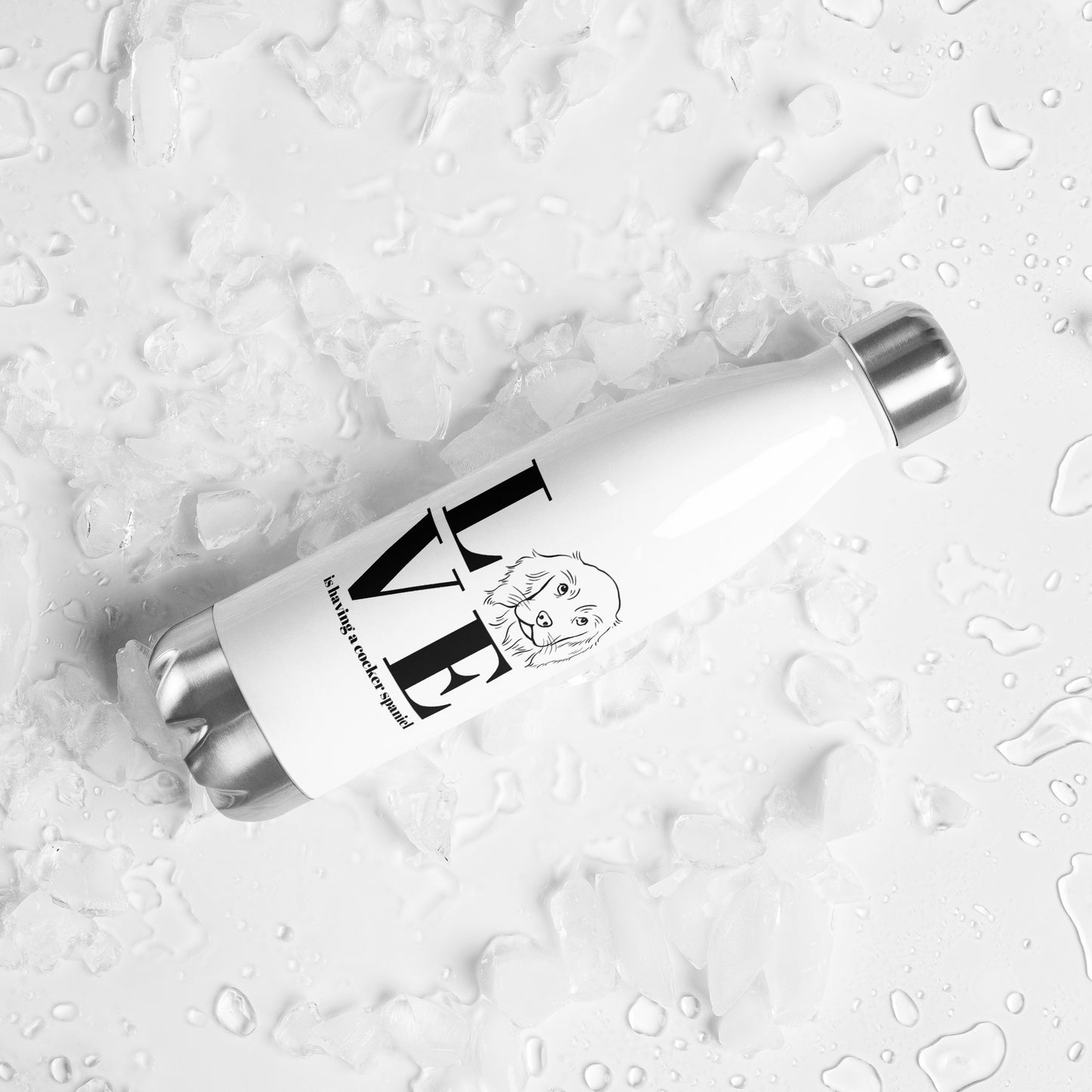 Love is Having a Cocker Spaniel - Stainless steel water bottle