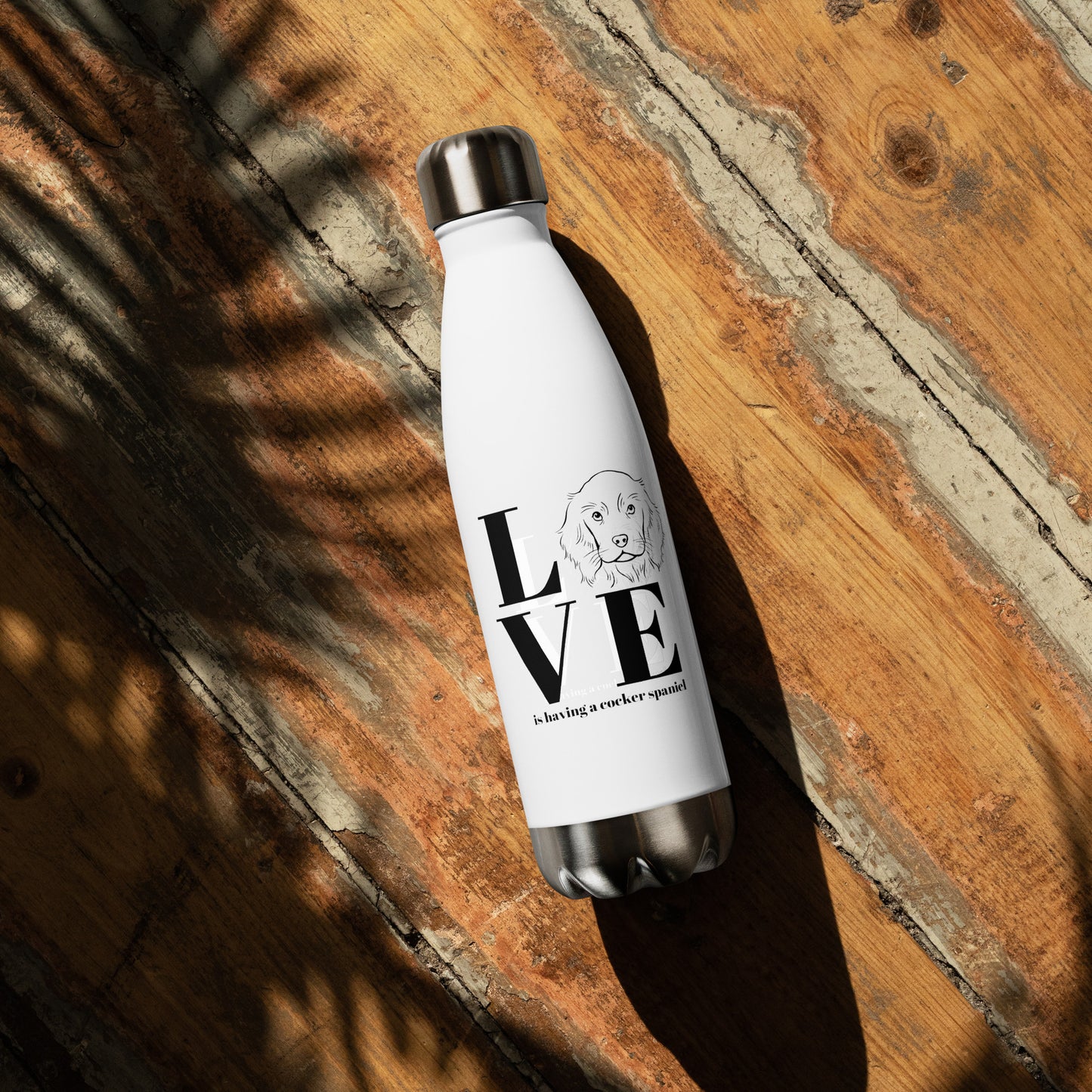 Love is Having a Cocker Spaniel - Stainless steel water bottle