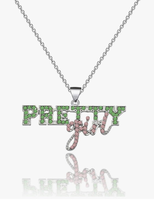 Pretty Girl Pink and Green Necklace