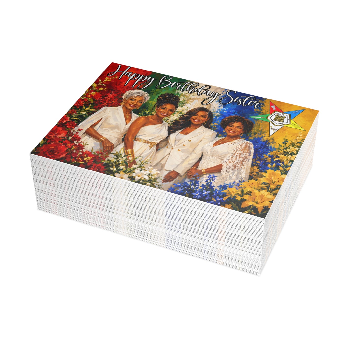 OES Illustrated Card Happy Birthday Sister - Greeting Cards, Perfect for Celebrations, Friendship, Special Occasions, Artful Designs, Meaningful Gifts