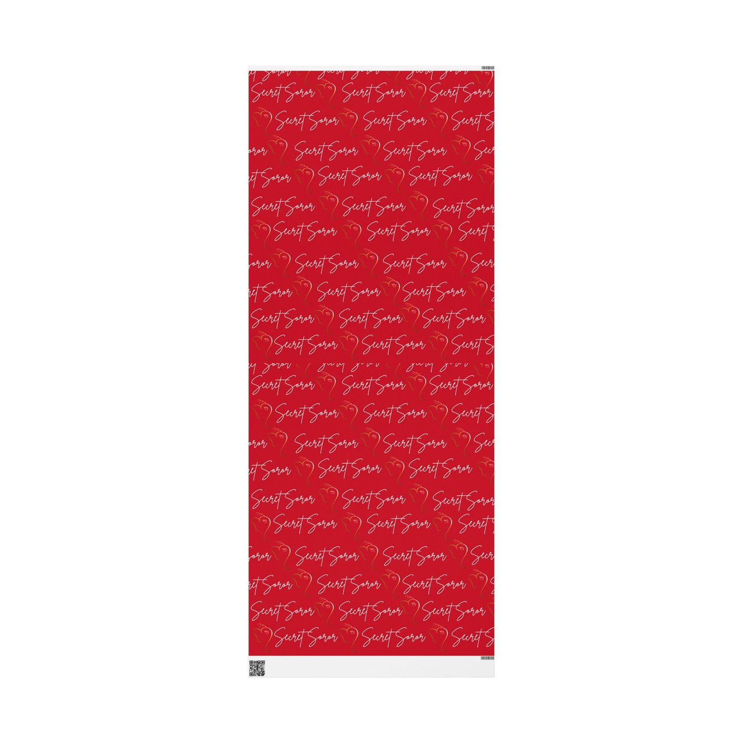 Wrapping Paper - Secret Soror Red and White Writing Design