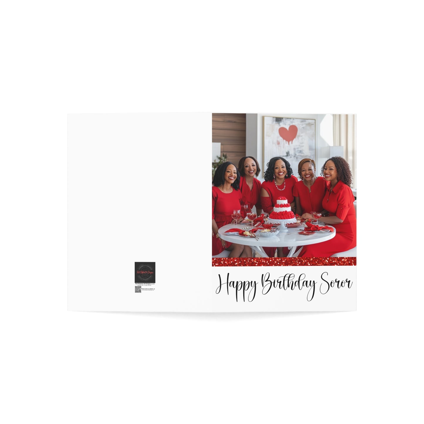 Happy Birthday Soror - Red and White - Greeting Cards (1, 10, 30, and 50pcs)