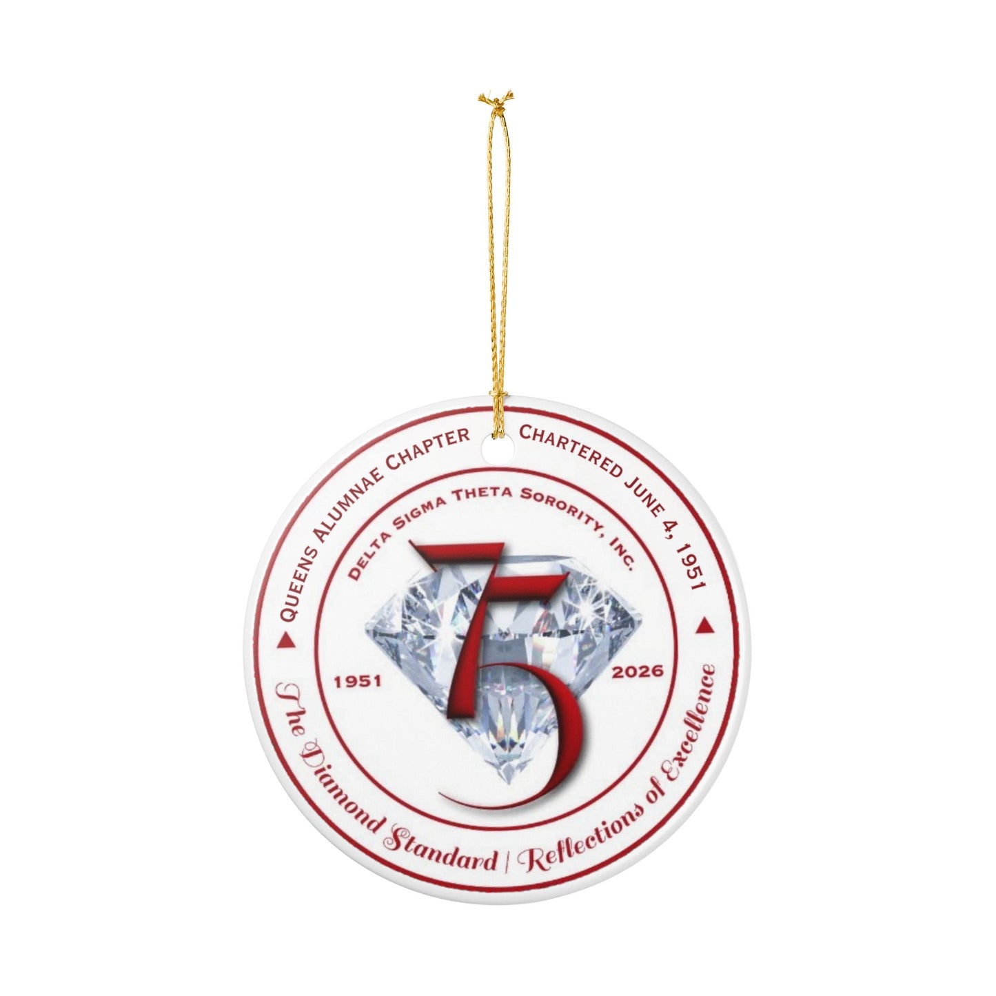 QUAC Fundraiser: 75th Anniversary Ceramic Decoration Ornament, (1pc)