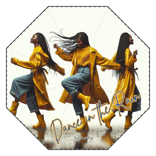 Yellow Dance in the Rain Semi-Automatic Foldable Umbrella for Gift for African American Woman
