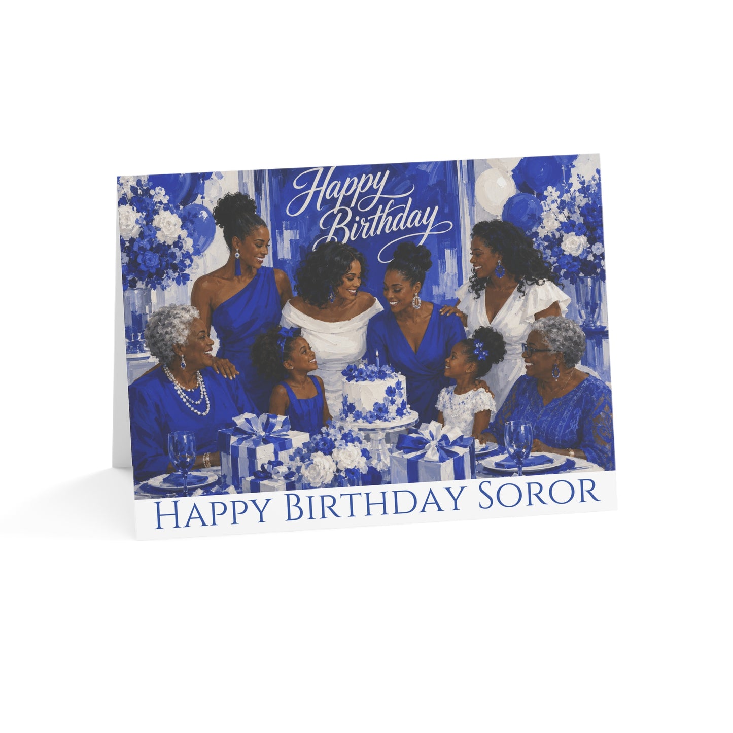 ZPB Happy Birthday Soror: Design 3 - Illustrated - Greeting Cards, Perfect for Crossings Celebrations, Friendship, Special Occasions, Artful Designs, Meaningful Gifts