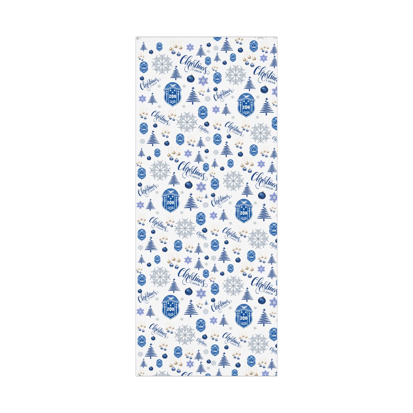 Zeta Phi Beta Christmas Ornament Gift Wrap Paper — Winter Snowflake & Tree Holiday Wrapping