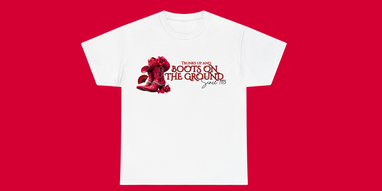 PRE-ORDER: CONVENTION 2025 Trunks up and Boots on the Ground Bundle including a Bamboo Clacking Fan and/or Matching T-shirt