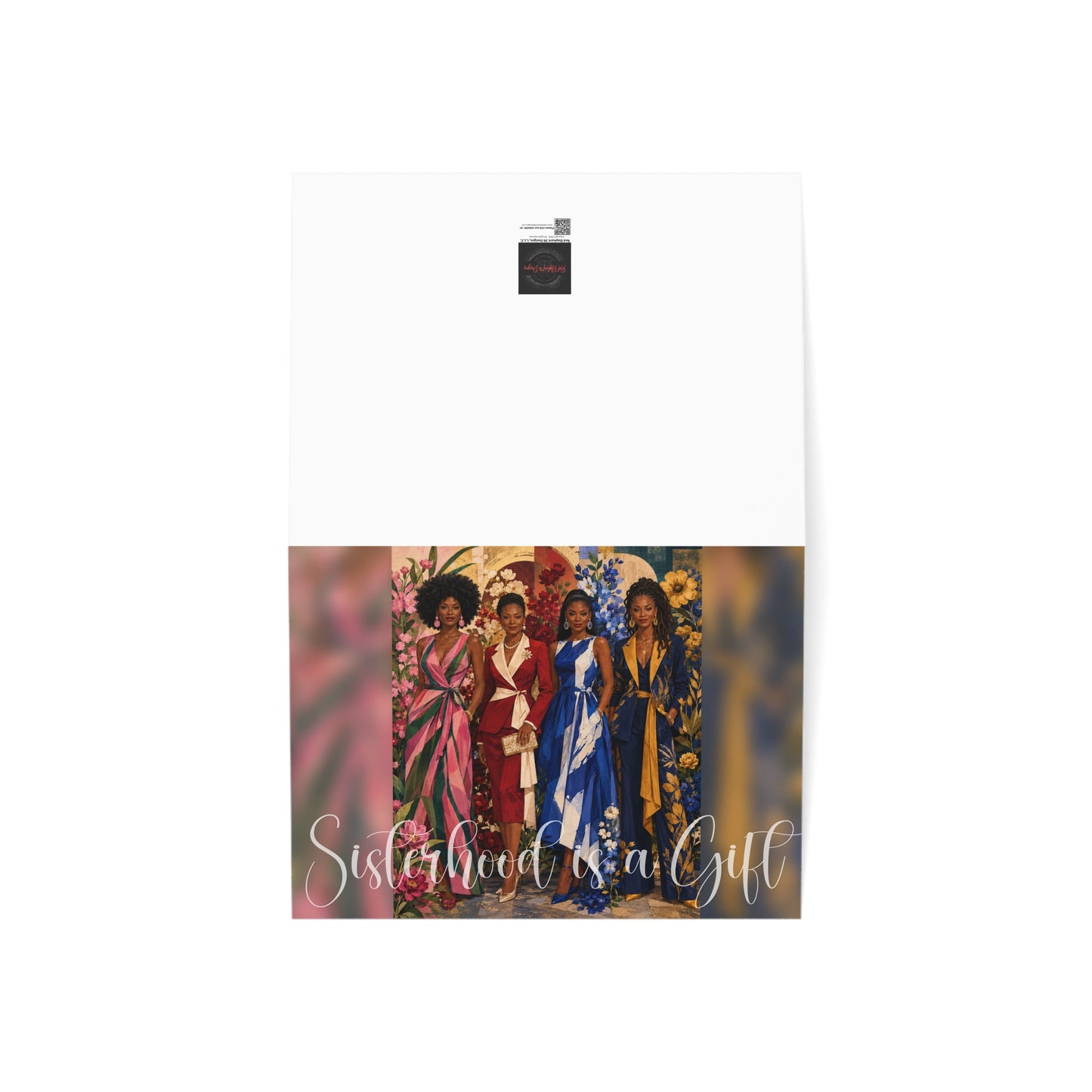4 Sororities Sisterhood is a Gift Greeting Card - Illustrated - AKA, DST, ZPB and SGR Greeting Cards, Perfect for Crossings Celebrations, Friendship, Special Occasions, Artful Designs, Meaningful Gifts