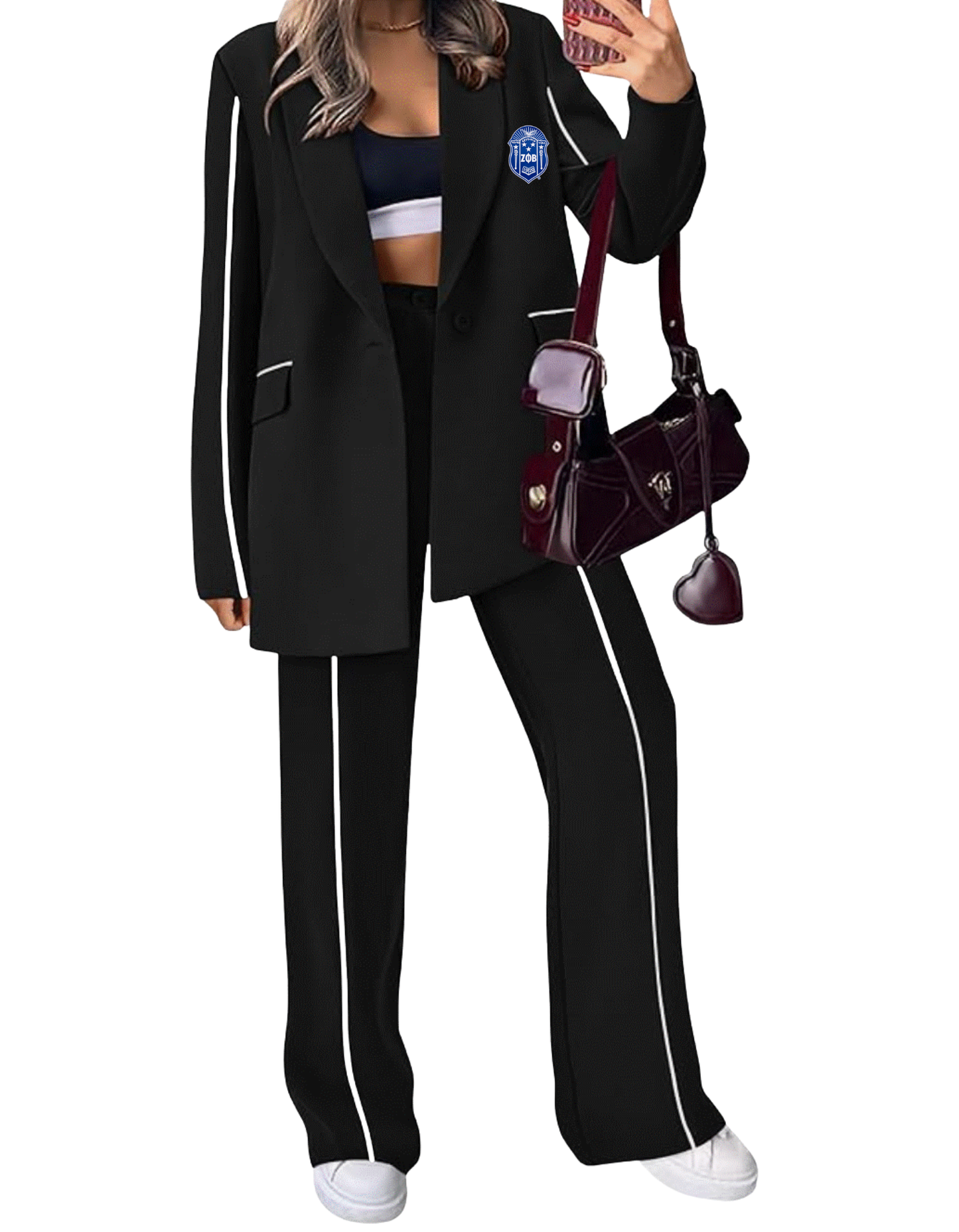 Oversized Jacket Striped Business Pant Suit