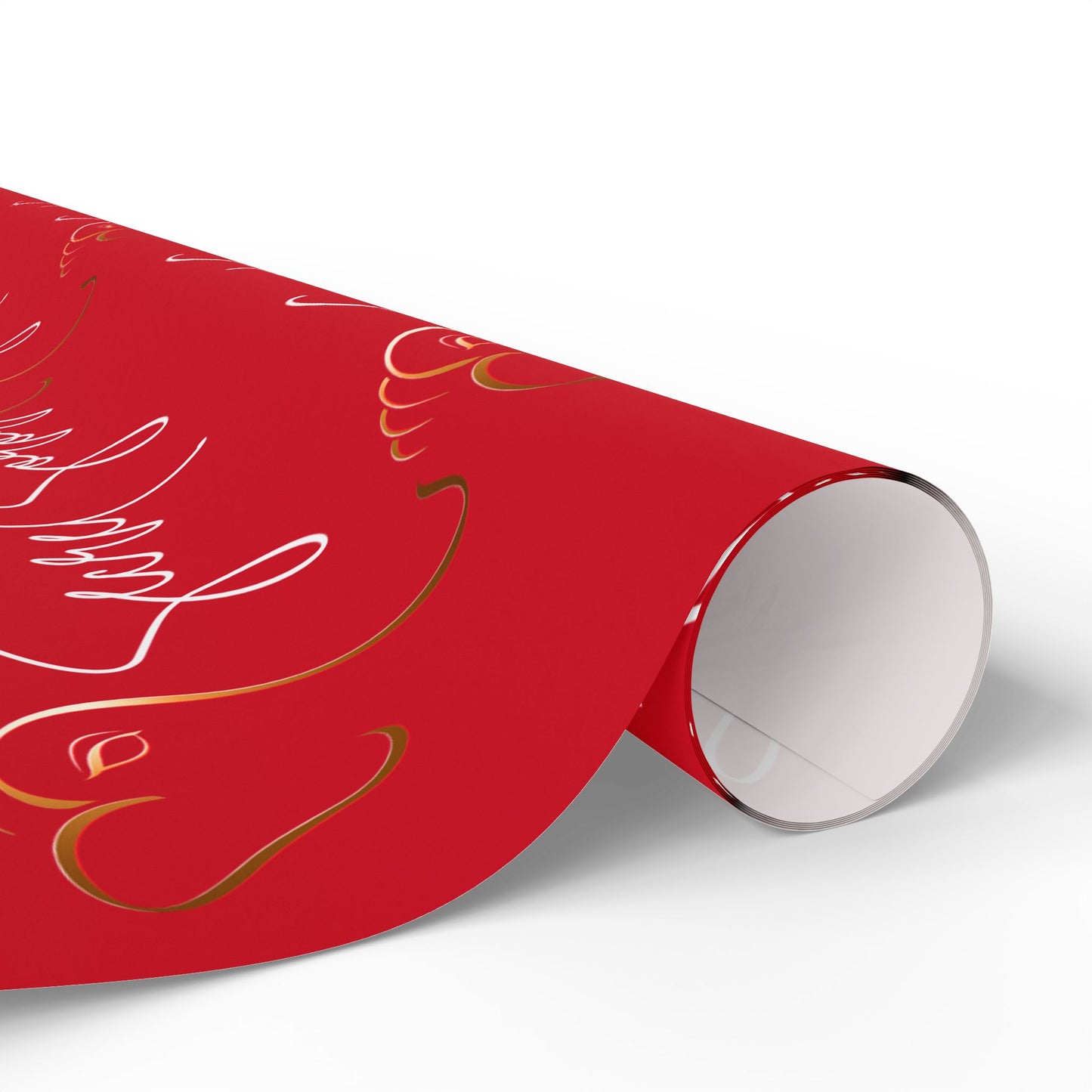 Wrapping Paper - Secret Soror Red and White Writing Design