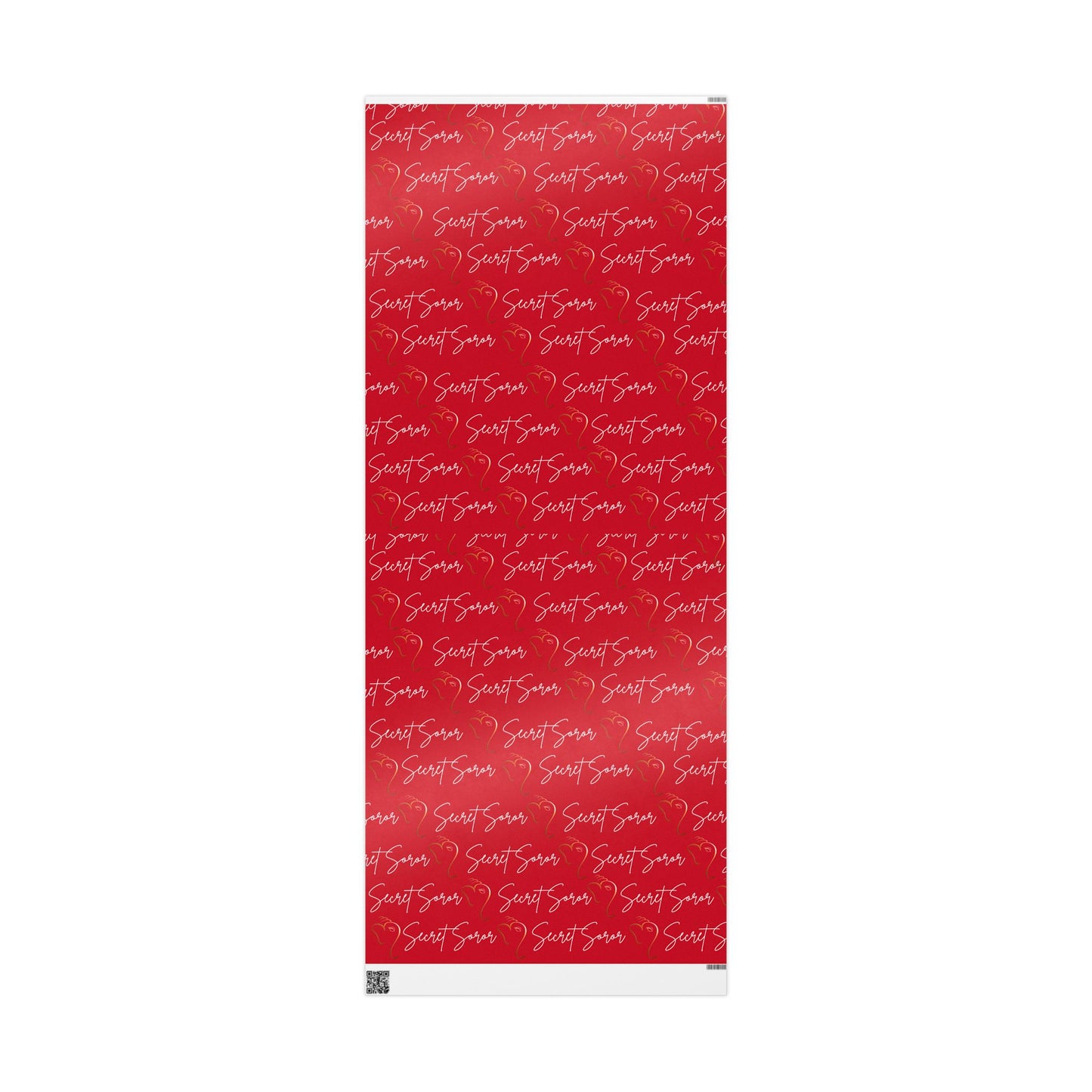 Wrapping Paper - Secret Soror Red and White Writing Design