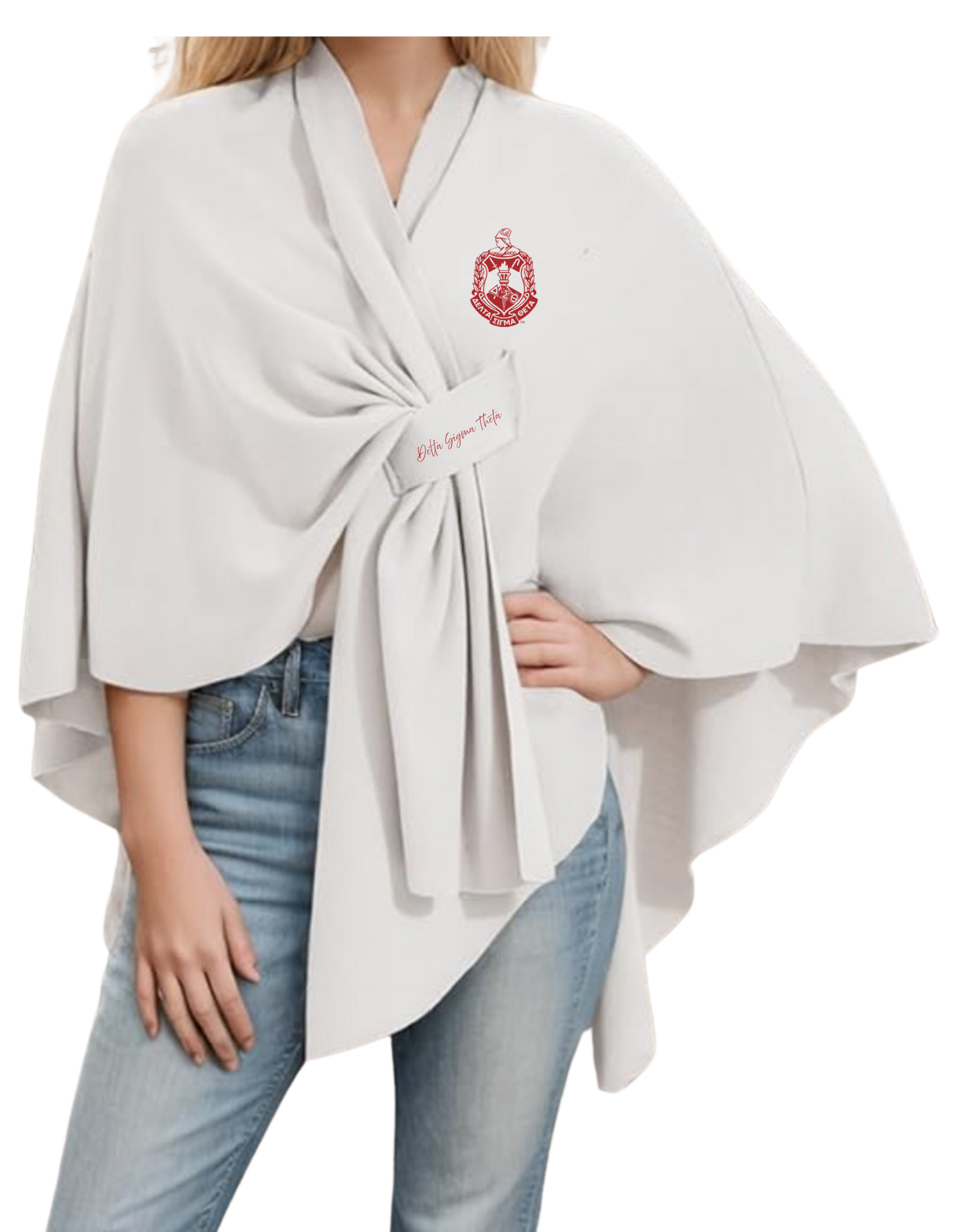 Delta Sigma Theta White Shawl