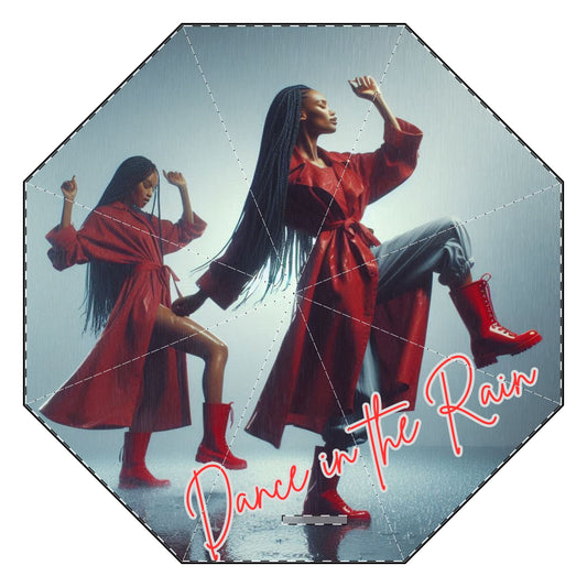 Red Dance in the Rain Semi-Automatic Foldable Umbrella for Gift for African American Woman