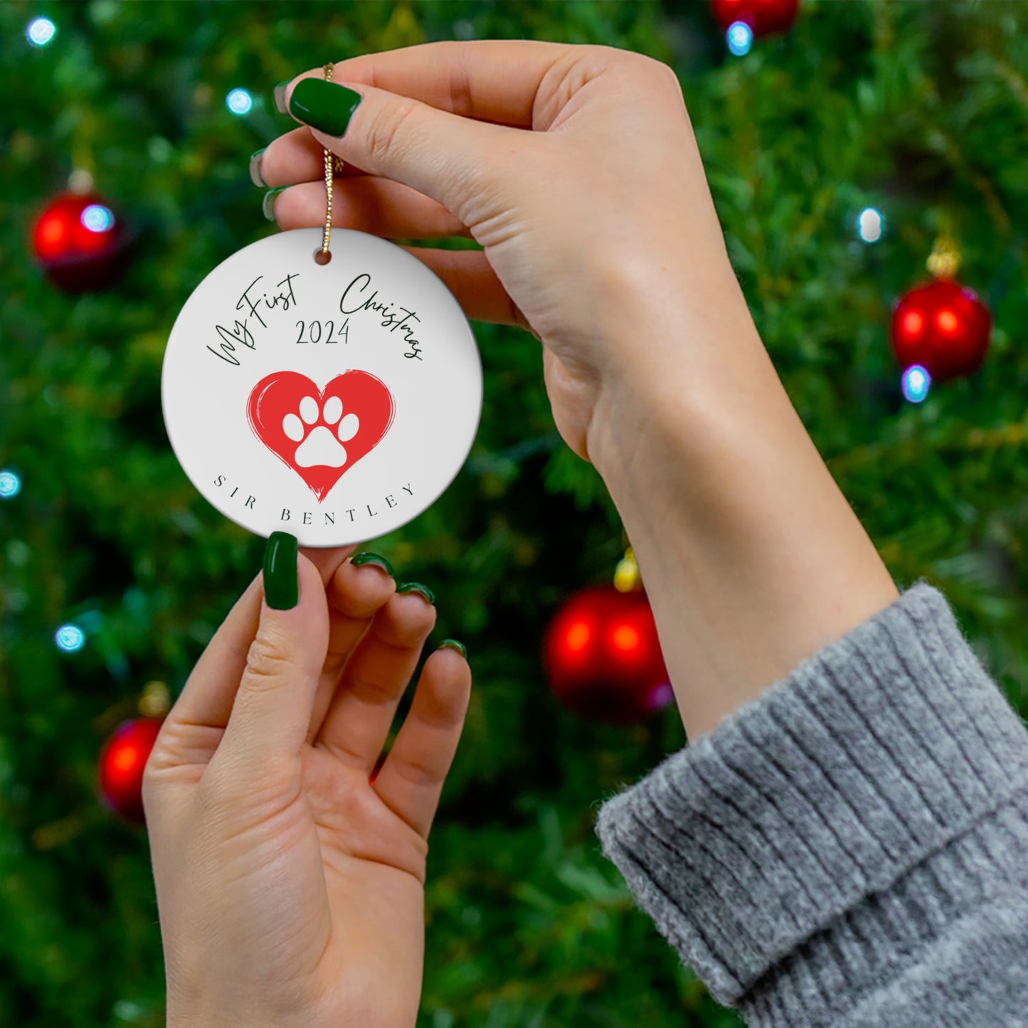 My First Christmas Pet Ornament - Personalized with your Pet's name and year