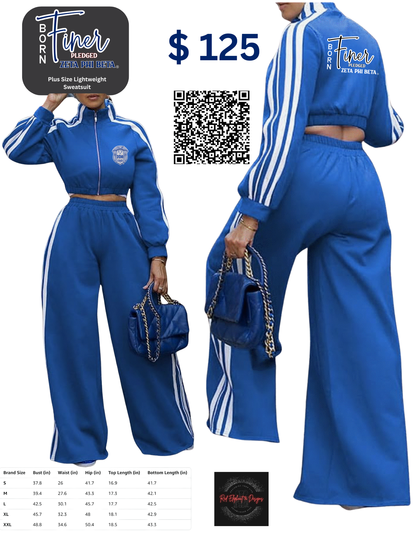 ZPB Born Finer Pledged Zeta Phi Beta Sweatsuit
