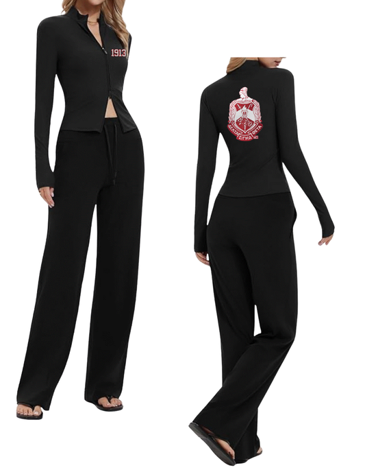 Delta Sigma Theta Double Zipper Sweatsuit