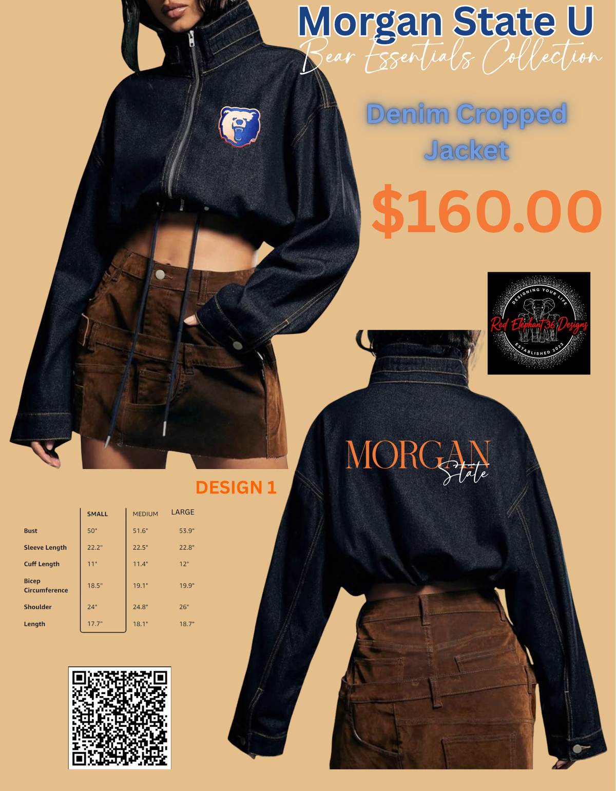 MSU - Morgan State Cropped Denim Jacket