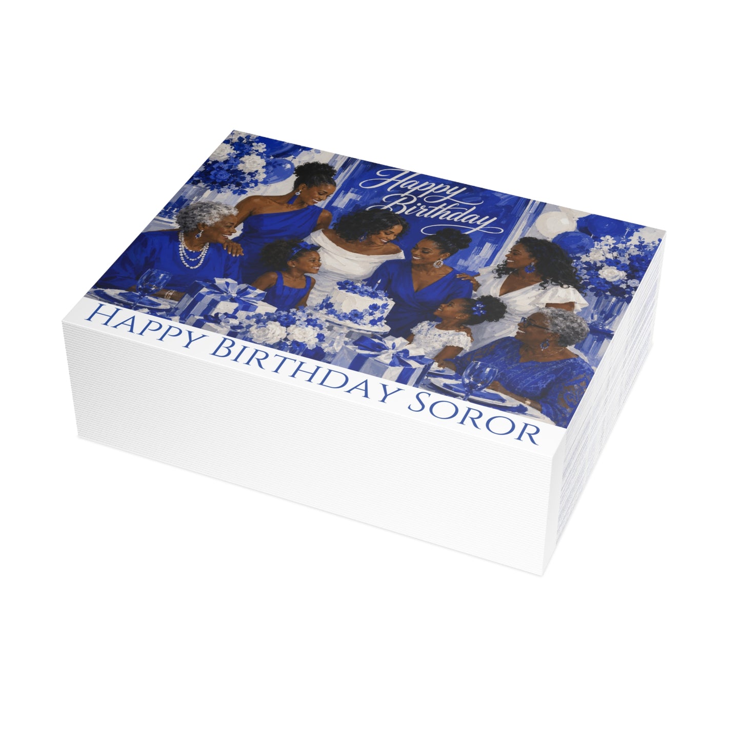 ZPB Happy Birthday Soror: Design 3 - Illustrated - Greeting Cards, Perfect for Crossings Celebrations, Friendship, Special Occasions, Artful Designs, Meaningful Gifts