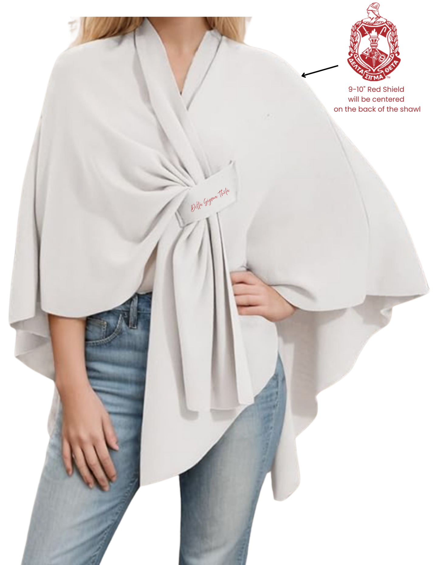 Delta Sigma Theta White Shawl