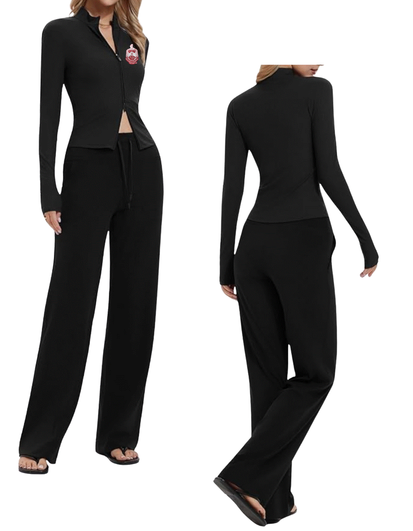 Delta Sigma Theta Double Zipper Sweatsuit