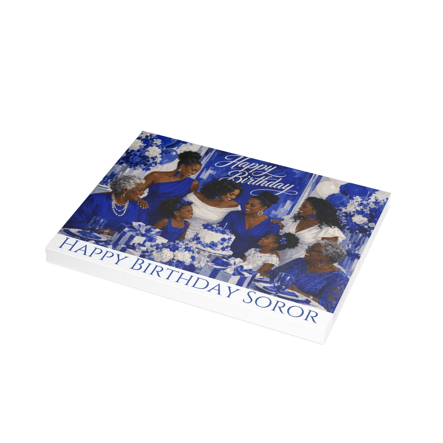 ZPB Happy Birthday Soror: Design 3 - Illustrated - Greeting Cards, Perfect for Crossings Celebrations, Friendship, Special Occasions, Artful Designs, Meaningful Gifts