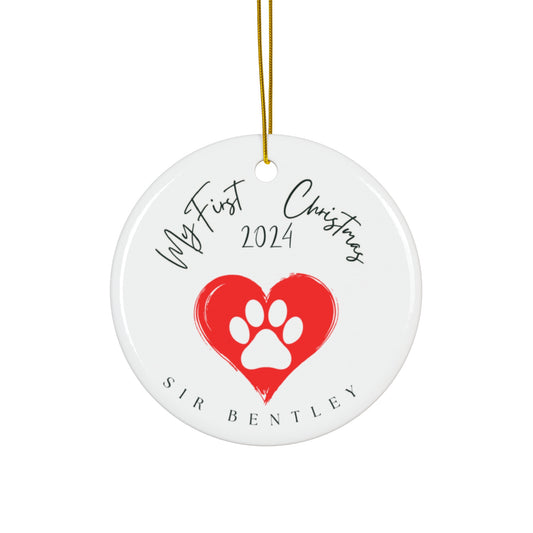 My First Christmas Pet Ornament - Personalized with your Pet's name and year