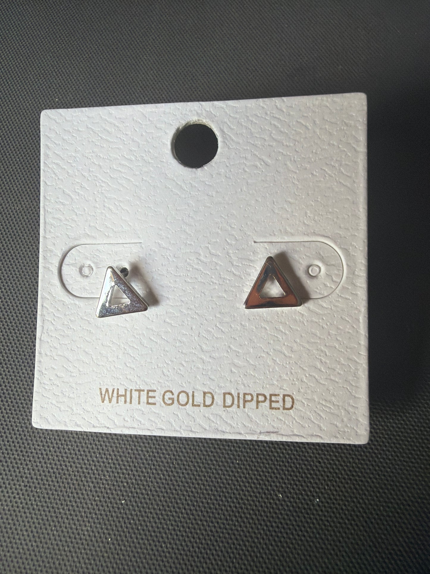 Delta Earrings - White Gold Dipped