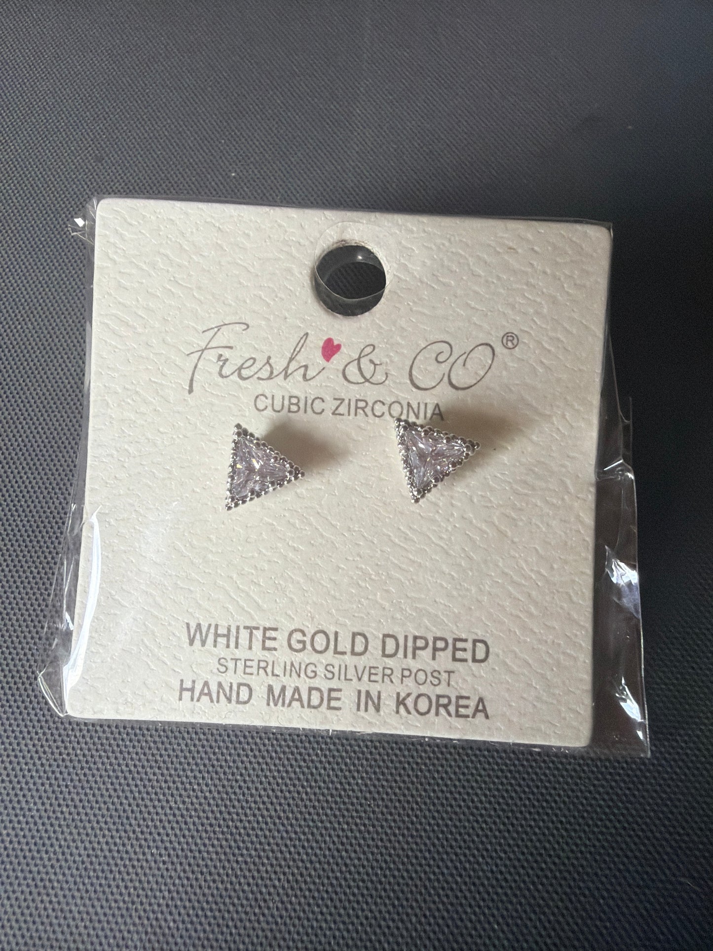 Delta Earrings - Cubic Zirconia trimmed in Cubic Zirconia