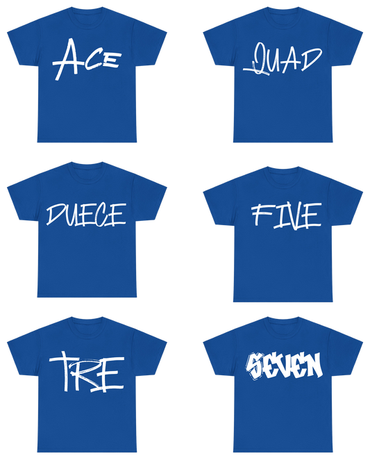 Blue and White Number Shirt